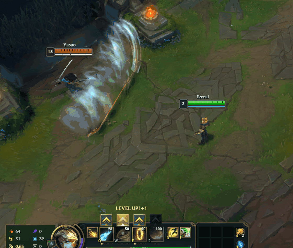 Early prototype footage, we used Yasuo’s windwall and reflected missiles according to the laws of physics