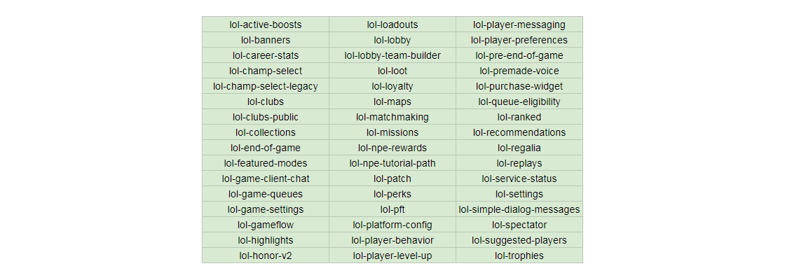 LCU endpoints